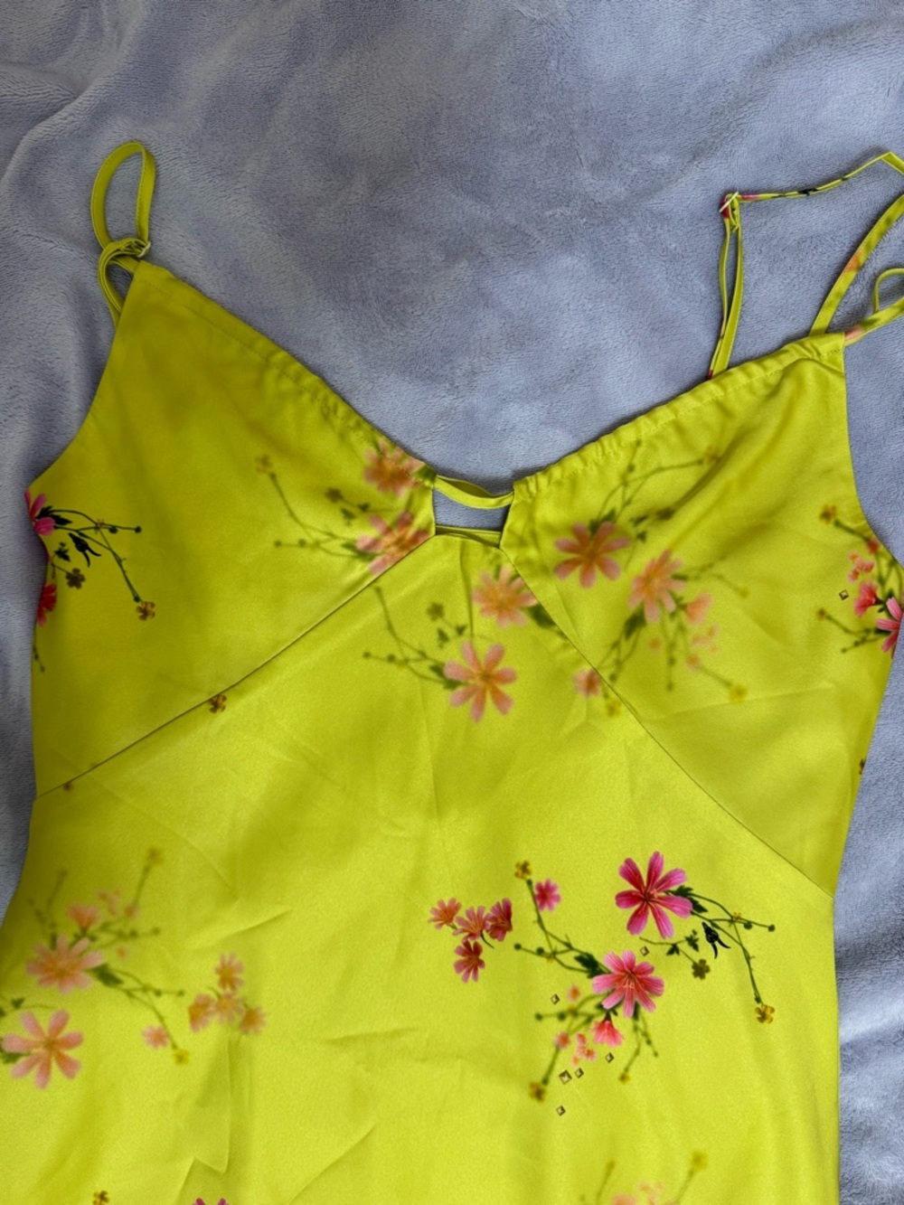All Saints Yellow Floral Slip Maxi Dress - Picture 7 of 10
